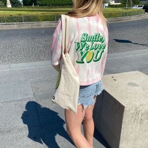 SANDRO Paris “Smile We Love You” Cardigan